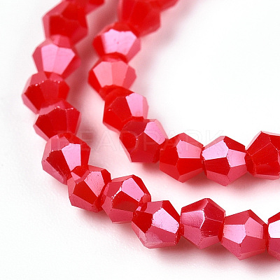 Opaque Solid Color Electroplate Glass Beads Strands EGLA-A039-P2mm-A02-1