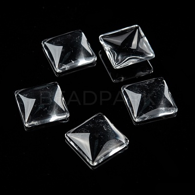 Transparent Clear Glass Square Cabochons GGLA-A001-15mm-1