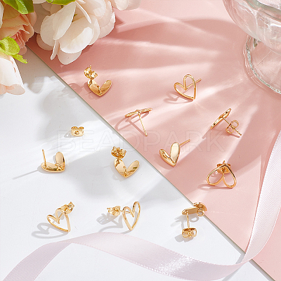 20Pcs 2 Styles Brass Stud Earring Findings KK-ME0002-53-1