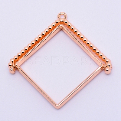 Alloy Open Back Bezel Pendants PALLOY-WH0071-58RG-RS-1