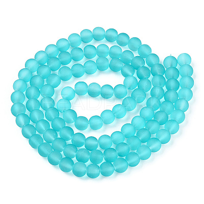 Baking Paint Transparent Glass Bead Strands X-GLAA-S031-6mm-18-1