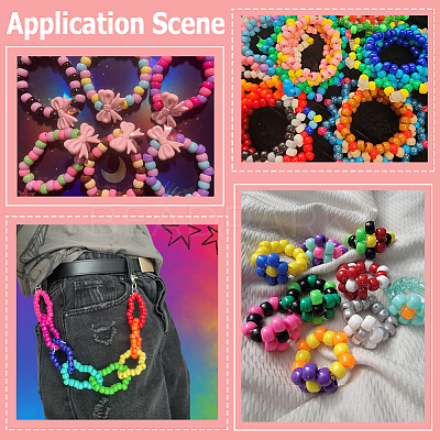 800Pcs Opaque Plastic Beads KY-SP0001-47B-1