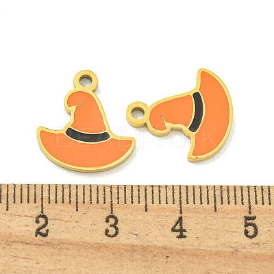 Halloween Theme Ion Plating(IP) 304 Stainless Steel Enamel Pendants STAS-M011-01G-1