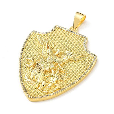 Religion Brass Micro Pave Clear Cubic Zirconia Big Pendants KK-A303-10C-G-1