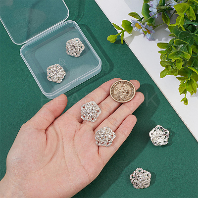6Pcs 1-Hole Zinc Alloy Buttons FIND-FG0004-89S-1