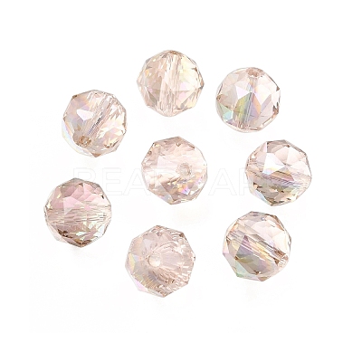 Electroplate Transparent Round Glass Beads GL-CBA6A73-HR02-1