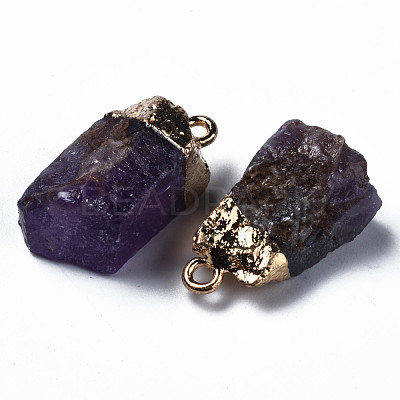 Natural Amethyst Pendants G-Q998-035A-1