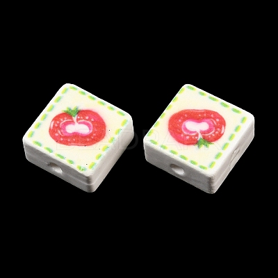 Printed Handmade Porcelain Beads PORC-G016-04T-1