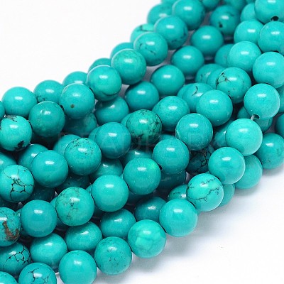 Natural Howlite Round Bead Strands X-TURQ-E022-38B-8mm-1