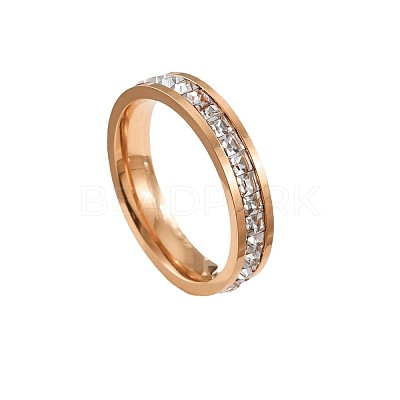 304 Stainless Steel Crystal Rhinestone Finger Rings FS-WG432ED-06-1