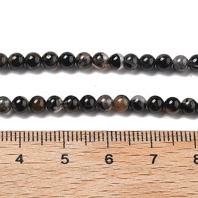 Natural Black Tourmaline Beads Strands X-G-Q031-A01-4mm-1