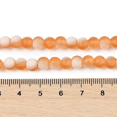 Frosted Crackle Glass Beads Strands GLAA-U001-8mm-M10-1