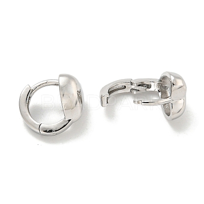 Heart Brass Hoop Earrings EJEW-L211-011F-P-1