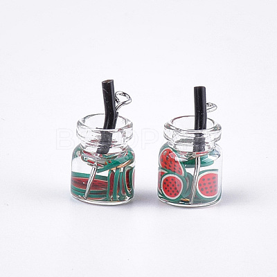 Glass Bottle Pendants GLAA-S181-04B-1