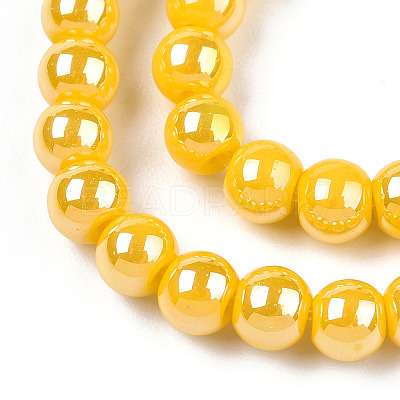Electroplate Opaque Glass Beads Strands GLAA-T032-P4mm-AB08-1