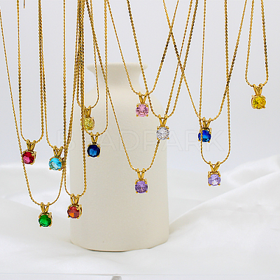 Real 18K Gold Plated 201 Stainless Steel Pendant Necklaces CP2918-8-1