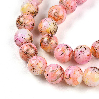 Baking Paint Glass Beads Strands DGLA-N003-10mm-B02-1