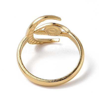 Ion Plating(IP) 304 Stainless Steel Open Cuff Ring Finding RJEW-C046-05G-1