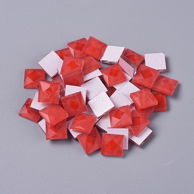 Faceted Glass Cabochons DIY-WH0121-46C-1