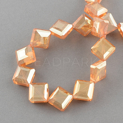 Transparent Electroplate Faceted Glass Beads Strands EGLA-S088-04-1