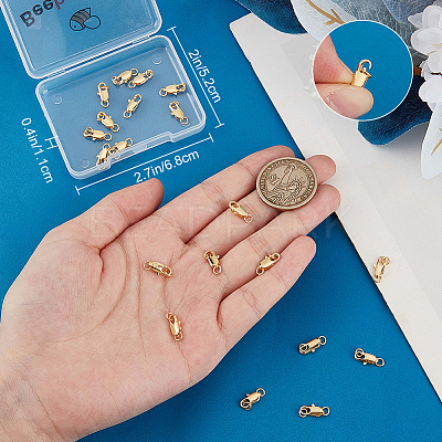 20Pcs Brass Lobster Claw Clasps KK-BBC0015-01B-G-1