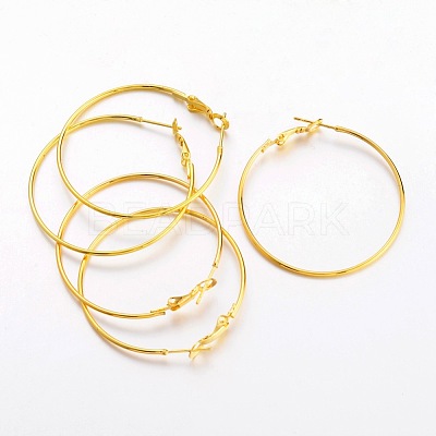 Brass Earring Findings Hoops EC108-3NFG-1