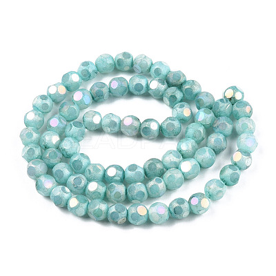 Opaque Frosted Glass Beads Strands EGLA-N006-076C-1