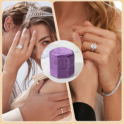 Velvet Cover Plastic Couple Ring Box VBOX-WH20003-001K-1