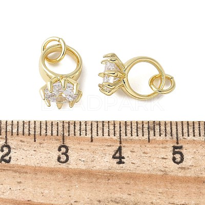 Brass Micro Pave Cubic Zirconia Charms KK-C089-02G-1
