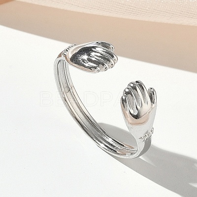 304 Stainless Steel Cuff Open Rings for Women RJEW-L341-05B-P-1