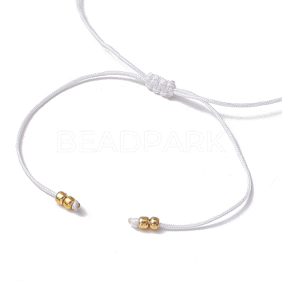 Natural Round Moonstone Beads Braided Bead Bracelets for Women BJEW-JB11655-02-1