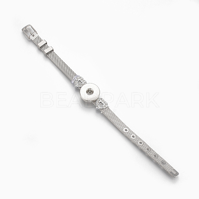 Alloy Rhinestone Snap Cord Bracelet Making BJEW-S136-02-1