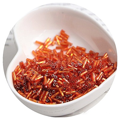 Glass Twist Bugle Beads SEED-WH0006-01M-1