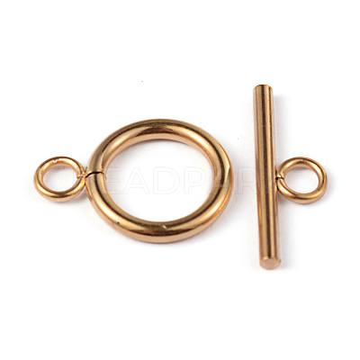 Ion Plating(IP) 304 Stainless Steel Ring Toggle Clasps X-STAS-L176-12G-A-1
