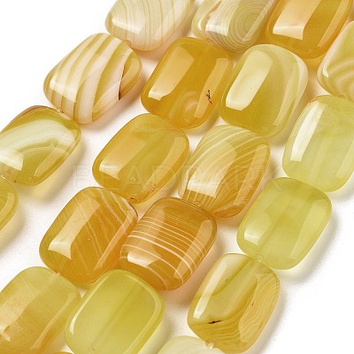 Natural Yellow Agate Beads Strands G-K392-B01-13x18mm-1