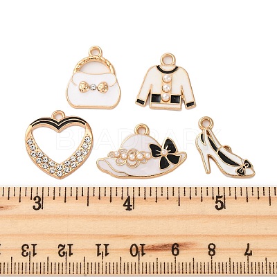 10Pcs 5 Styles Fashion Theme Alloy Enamel Pendants ENAM-FP0002-74-1