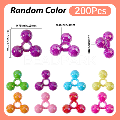 200Pcs Opaque Plastic Tri Beads for Christmas Ornaments Making SACR-SP0001-52-1
