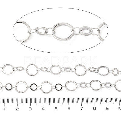 304 Stainless Steel Ring Link Chains CHS-G044-05P-01-1