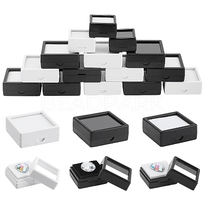 30Pcs 6 Styles Square ABS Plastic & Acrylic Loose Diamond Storage Boxes CON-WR0001-09-1