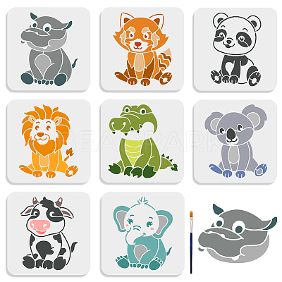 1 Set PET Hollow Out Drawing Painting Stencils DIY-MA0002-80-1