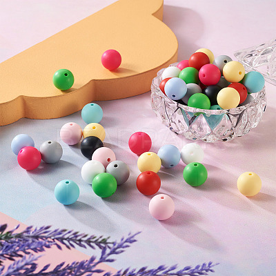 100Pcs 10 Colors Food Grade Eco-Friendly Silicone Focal Beads SIL-BY0001-02-1
