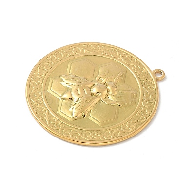 304 Stainless Steel Bee Pendants STAS-S186-08A-G-1