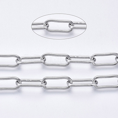 Tarnish Resistant 304 Stainless Steel Paperclip Chains CHS-N001-02P-1
