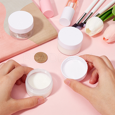 8Pcs Transparent Plastic Empty Portable Facial Cream Jar CON-CP0001-015A-1