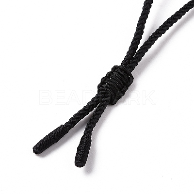 Adjustable Natural Amethyst Sailor's Knot Pendant Necklace with Nylon Cord for Women NJEW-L171-02D-1