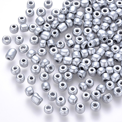 6/0 Baking Paint Glass Round Seed Beads SEED-S036-01C-14-1