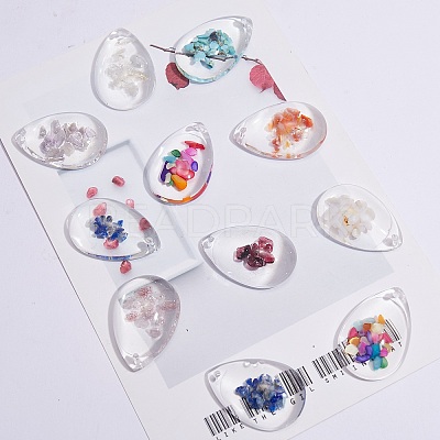 40Pcs 10 Colors Transparent Glass Pendants GGLA-SZ0001-44-1