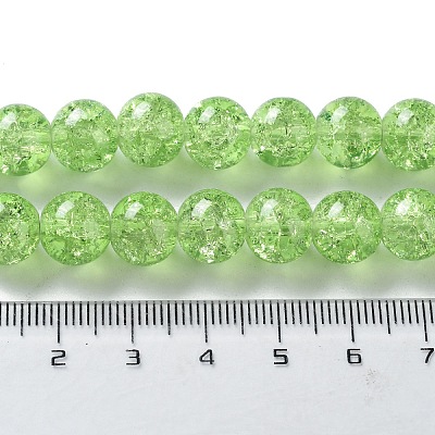 Spray Painted Crackle Glass Beads Strands CCG-Q001-10mm-11-1