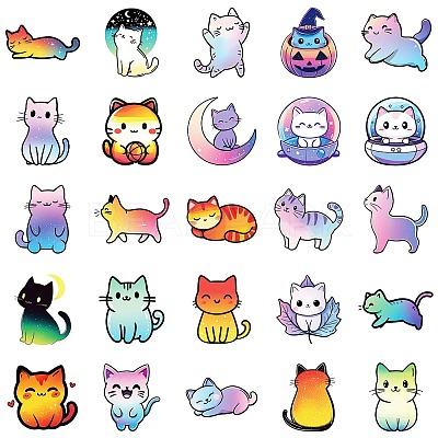 50Pcs Cartoon Cat Paper Sticker STIC-C012-02-1