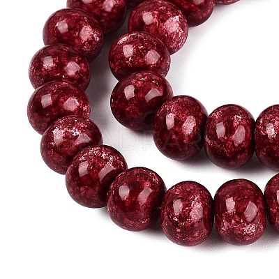 Opaque Baking Paint Glass Beads Strands GLAA-Q110-03A-10-1